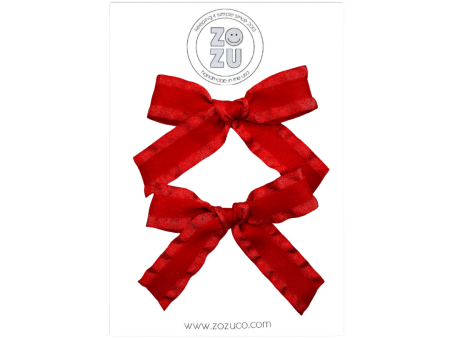 Red Ruffle Edge Ribbon :: Mini Explorer Pigtail Set Fashion