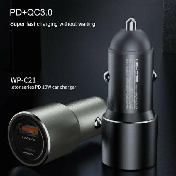 Wk Car Charger Wp-C21(Black) Online now