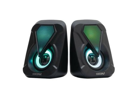 Coconut US06 USB RGB Speaker for laptop & computer (Pack Of 2 Multi Colour Lights) Cheap