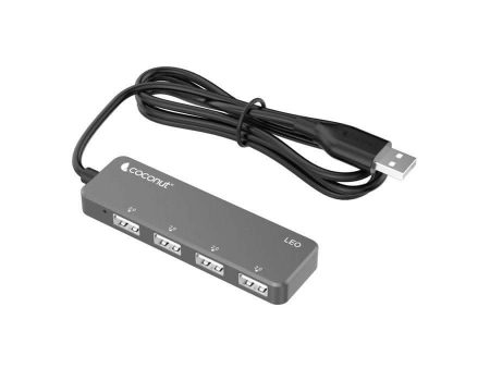 Coconut UH21 Leo 4 Port USB 2.0 Hub, 1M Cable Online now