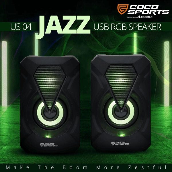 Coconut US04 Jazz USB RGB Speakers fo Laptop & Computer (Pack Of 2) For Cheap